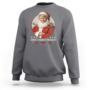 Funny Trump Xmas Sweatshirt Santa's Favorite President Trump 2024 Christmas TS11 Charcoal Print Your Wear