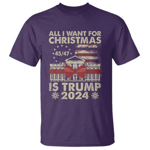 Trump Supporter Xmas T Shirt All I Want For Christmas Is Trump 2024 White House TS11 Purple Print Your Wear