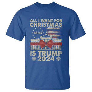 Trump Supporter Xmas T Shirt All I Want For Christmas Is Trump 2024 White House TS11 Royal Blue Print Your Wear