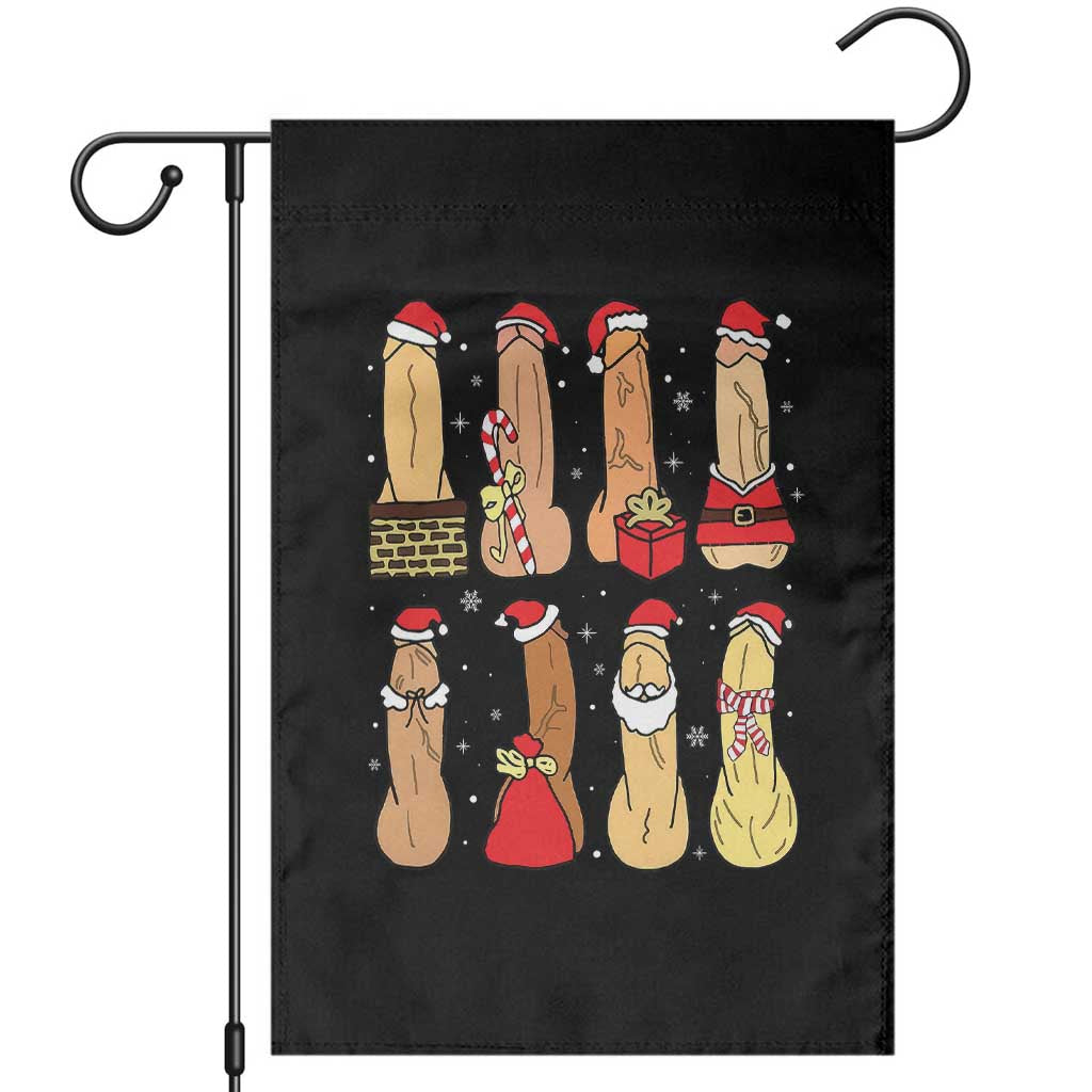 Funny Naughty Christmas Dirty Santa Hat Xmas Adult Humor Garden Flag TS11 Black Print Your Wear