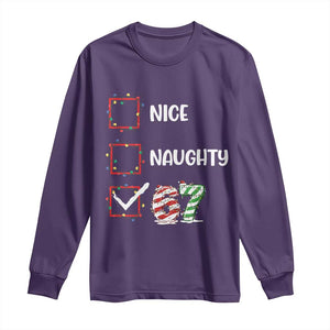 Funny Nice Naughty 67 Long Sleeve Shirt Christmas Six Seven Meme Brainrot TS11 Purple Print Your Wear