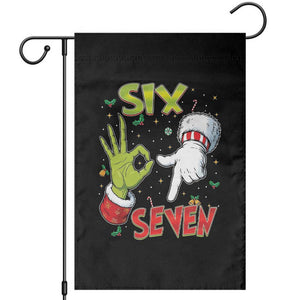 Funny Six Seven Christmas Garden Flag 67 Meme Xmas Santa Elf Hand Gen Alpha TS11 Black Print Your Wear