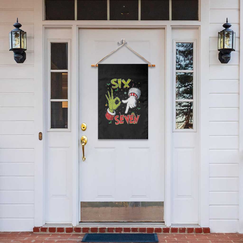 Funny Six Seven Christmas Garden Flag 67 Meme Xmas Santa Elf Hand Gen Alpha TS11 Print Your Wear