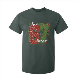 67 Christmas T Shirt For Kid Funny Six Seven Meme Gen Alpha Slang Snowflake TS11 Dark Forest Green Print Your Wear