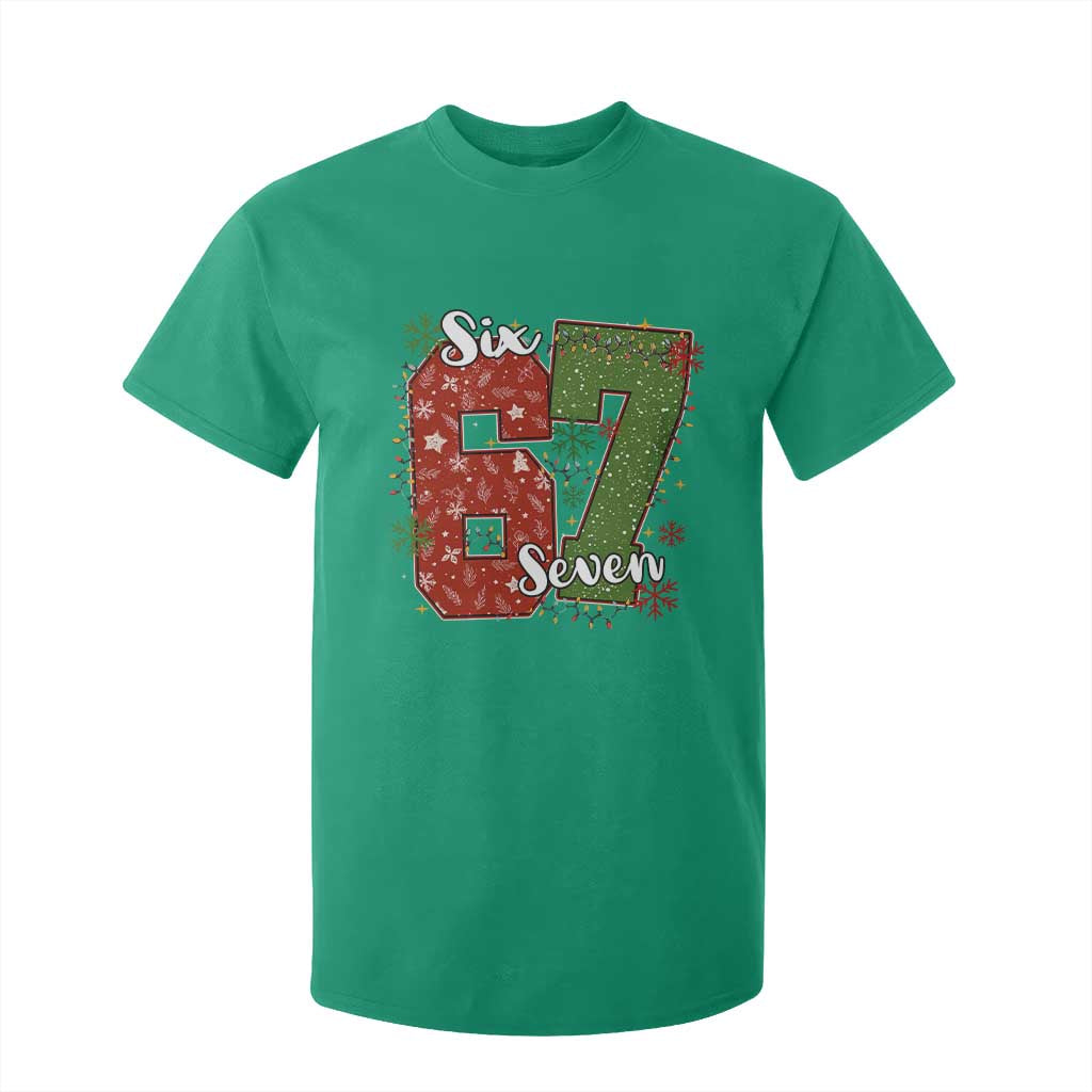 67 Christmas T Shirt For Kid Funny Six Seven Meme Gen Alpha Slang Snowflake TS11 Irish Green Print Your Wear