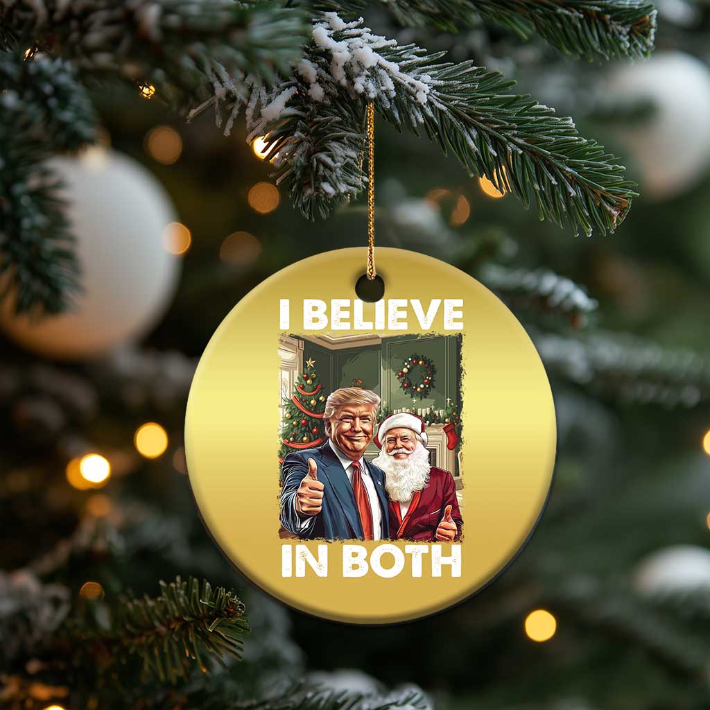 Funny Trump Santa Xmas Christmas Ornament I Believe In Both President Xmas TS11 Print Your Wear