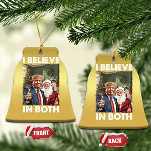 Funny Trump Santa Xmas Christmas Ornament I Believe In Both President Xmas TS11 Bell Flake Gold Print Your Wear