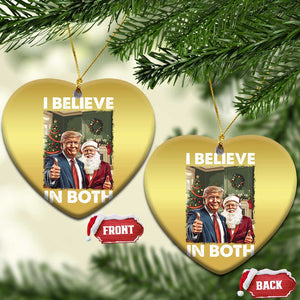 Funny Trump Santa Xmas Christmas Ornament I Believe In Both President Xmas TS11 Heart Gold Print Your Wear