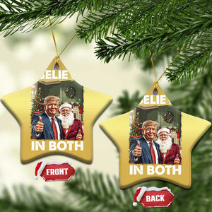 Funny Trump Santa Xmas Christmas Ornament I Believe In Both President Xmas TS11 Star Gold Print Your Wear