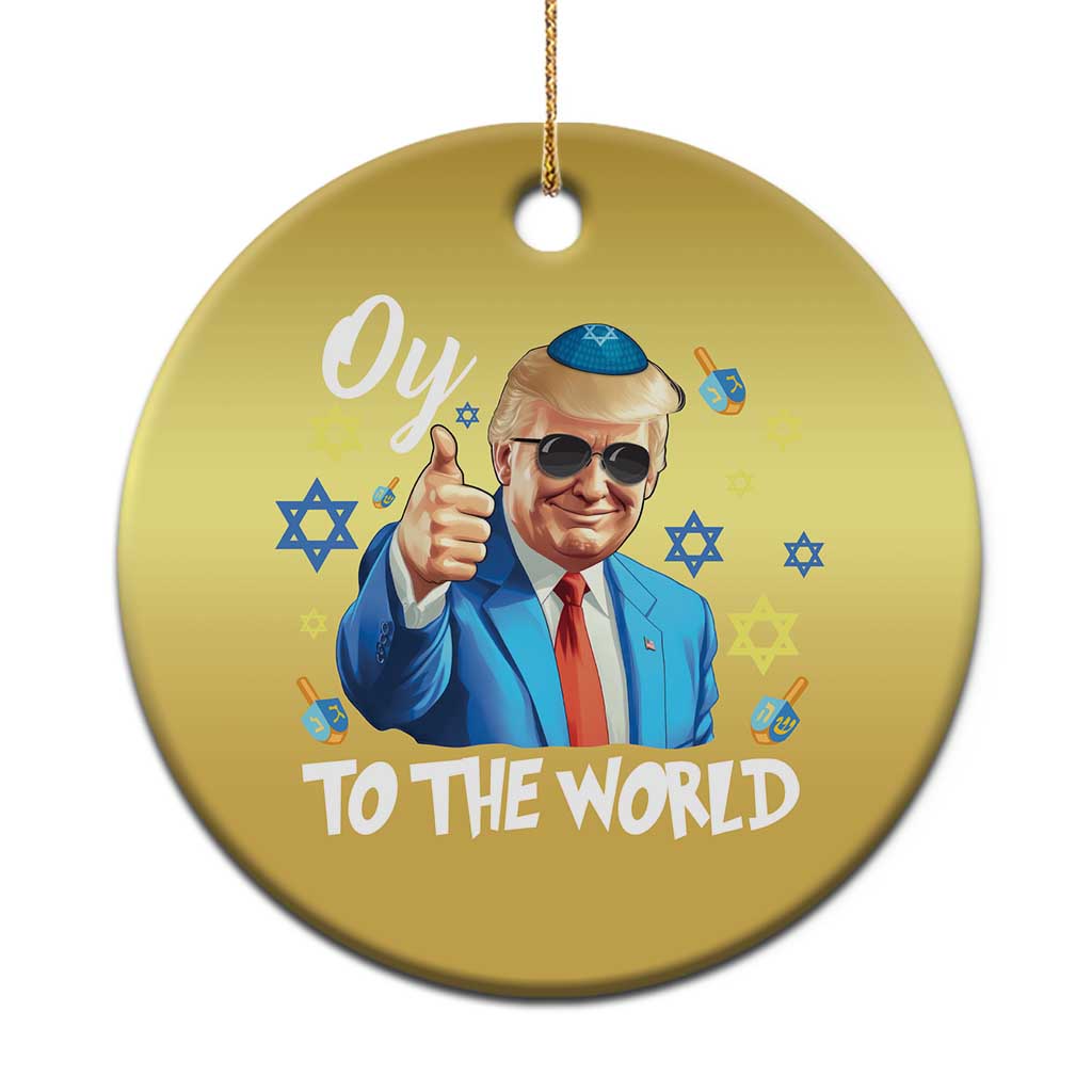 Funny Oy To The World Hanukkah Trump Christmas Ornament Chanukah Jewish Trump David Stars TS11 Print Your Wear