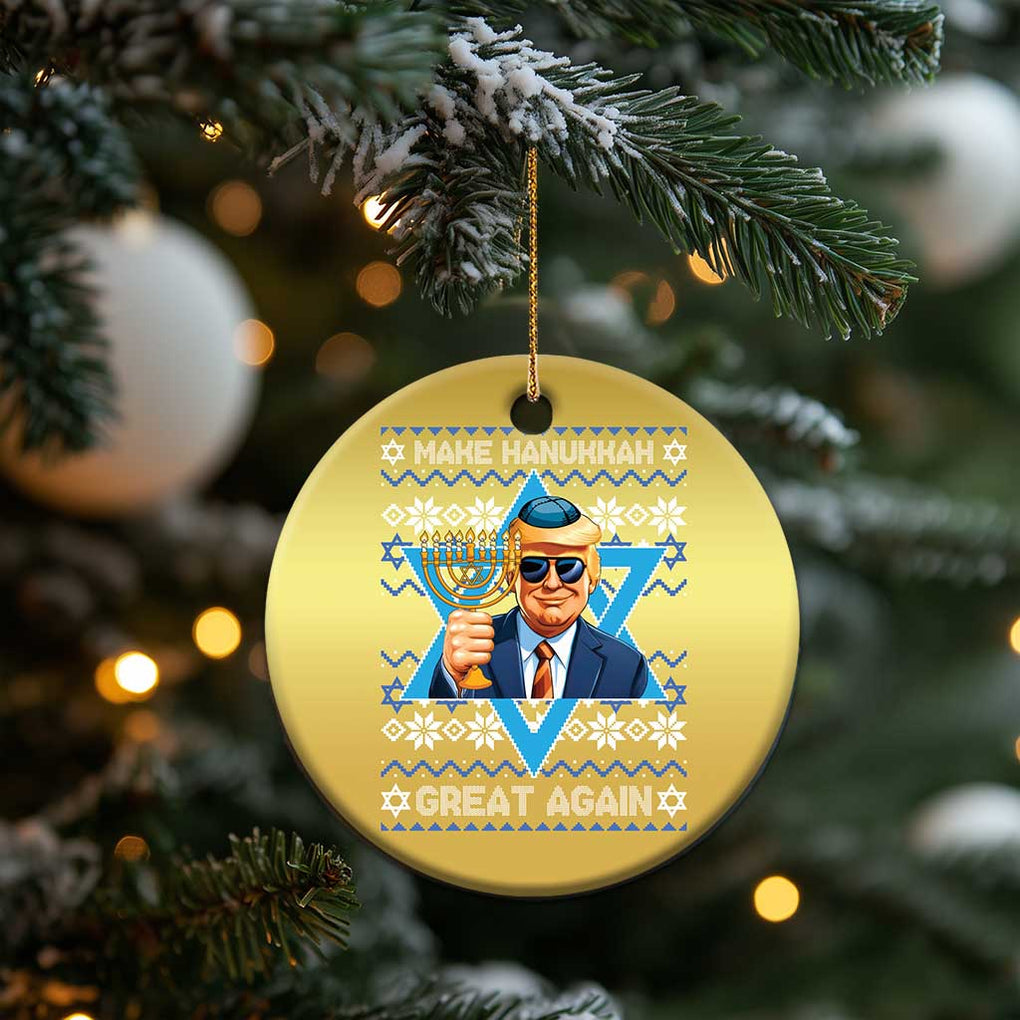 Funny Make Hanukkah Great Again Chanukah Trump Christmas Ornament Jewish David Stars TS11 Print Your Wear