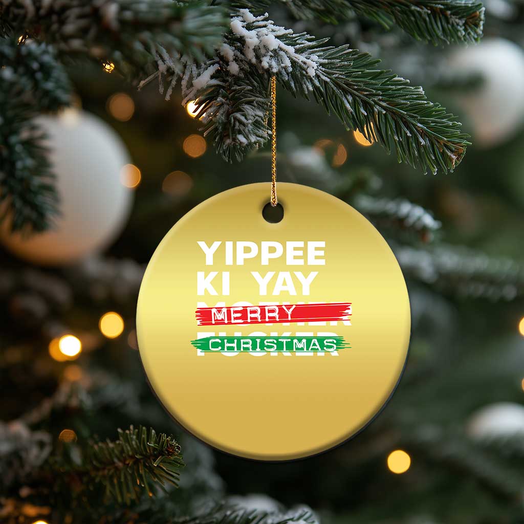 Funny Yippee Ki Yay Merry Xmas Christmas Ornament Nakatomi Plaza Brushed TS11 Print Your Wear