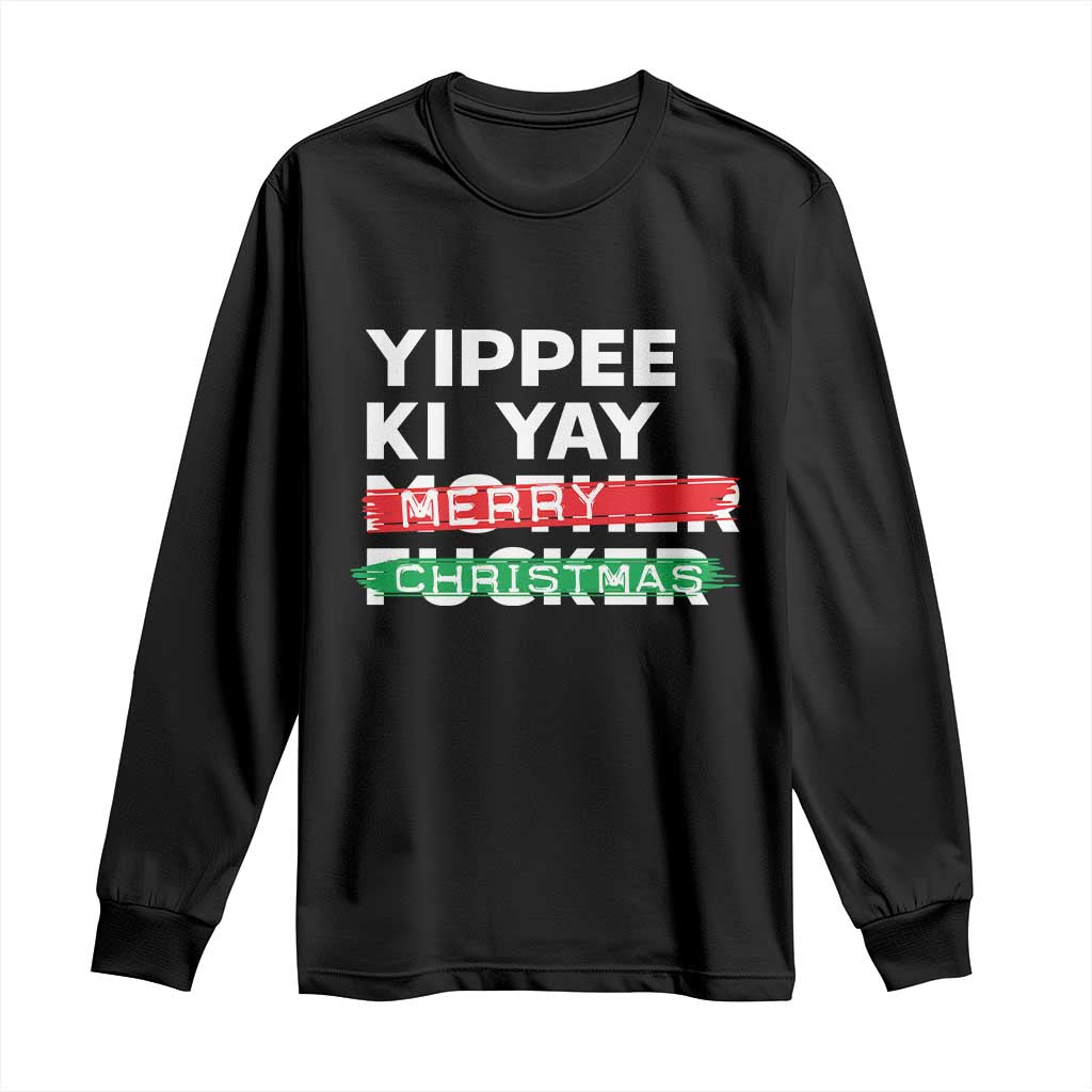 Funny Yippee Ki Yay Merry Christmas Long Sleeve Shirt Nakatomi Plaza Brushed TS11 Black Print Your Wear