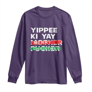 Funny Yippee Ki Yay Merry Christmas Long Sleeve Shirt Nakatomi Plaza Brushed TS11 Purple Print Your Wear