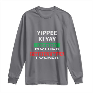 Funny Yippee Ki Yay Merry Christmas Long Sleeve Shirt Xmas Nakatomi Plaza TS11 Charcoal Print Your Wear