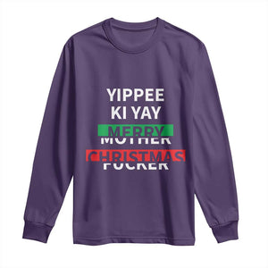 Funny Yippee Ki Yay Merry Christmas Long Sleeve Shirt Xmas Nakatomi Plaza TS11 Purple Print Your Wear