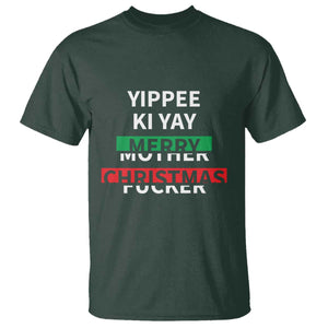 Funny Yippee Ki Yay Merry Christmas T Shirt Xmas Nakatomi Plaza TS11 Dark Forest Green Print Your Wear