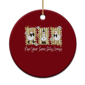 Funny New Year Same Silly Goose Ceramic Ornament New Year Eve Goose Squad Faux Glitter TS11 1pc Red Print Your Wear