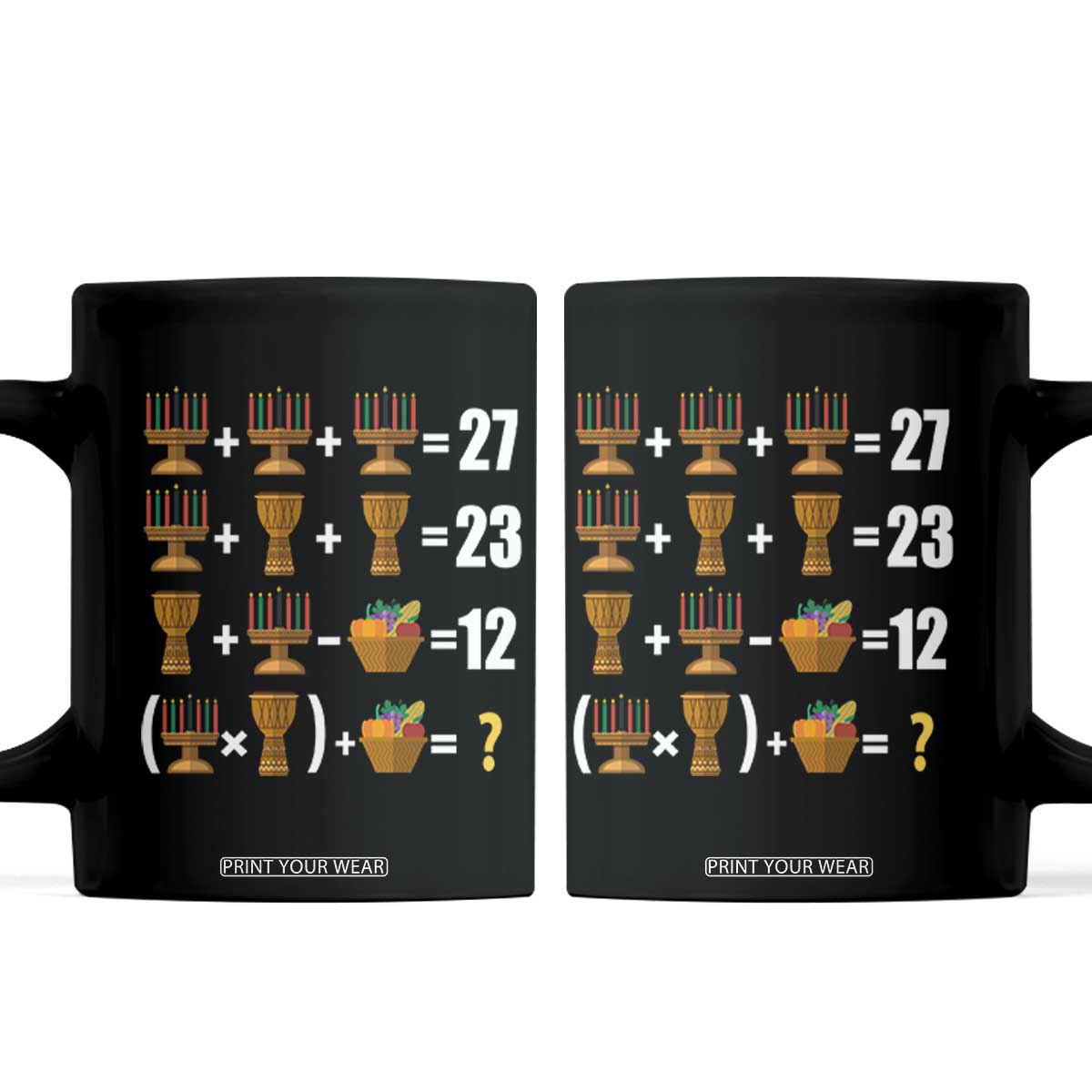 Funny 67 Kwanzaa Math Coffee Mug Six Seven Meme Kinara Candles African American Christmas TS11 Black Print Your Wear