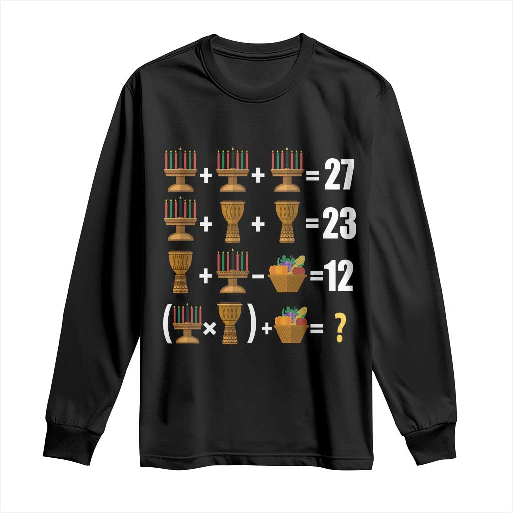 Funny 67 Kwanzaa Math Long Sleeve Shirt Six Seven Meme Kinara Candles African American Christmas TS11 Black Print Your Wear