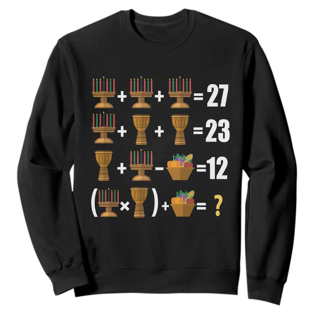 Funny 67 Kwanzaa Math Sweatshirt Six Seven Meme Kinara Candles African American Christmas TS11 Black Print Your Wear