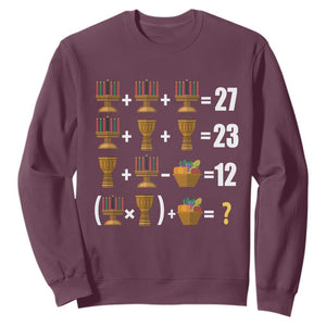 Funny 67 Kwanzaa Math Sweatshirt Six Seven Meme Kinara Candles African American Christmas TS11 Maroon Print Your Wear