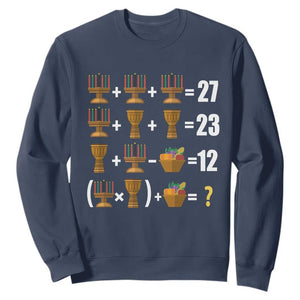 Funny 67 Kwanzaa Math Sweatshirt Six Seven Meme Kinara Candles African American Christmas TS11 Navy Print Your Wear
