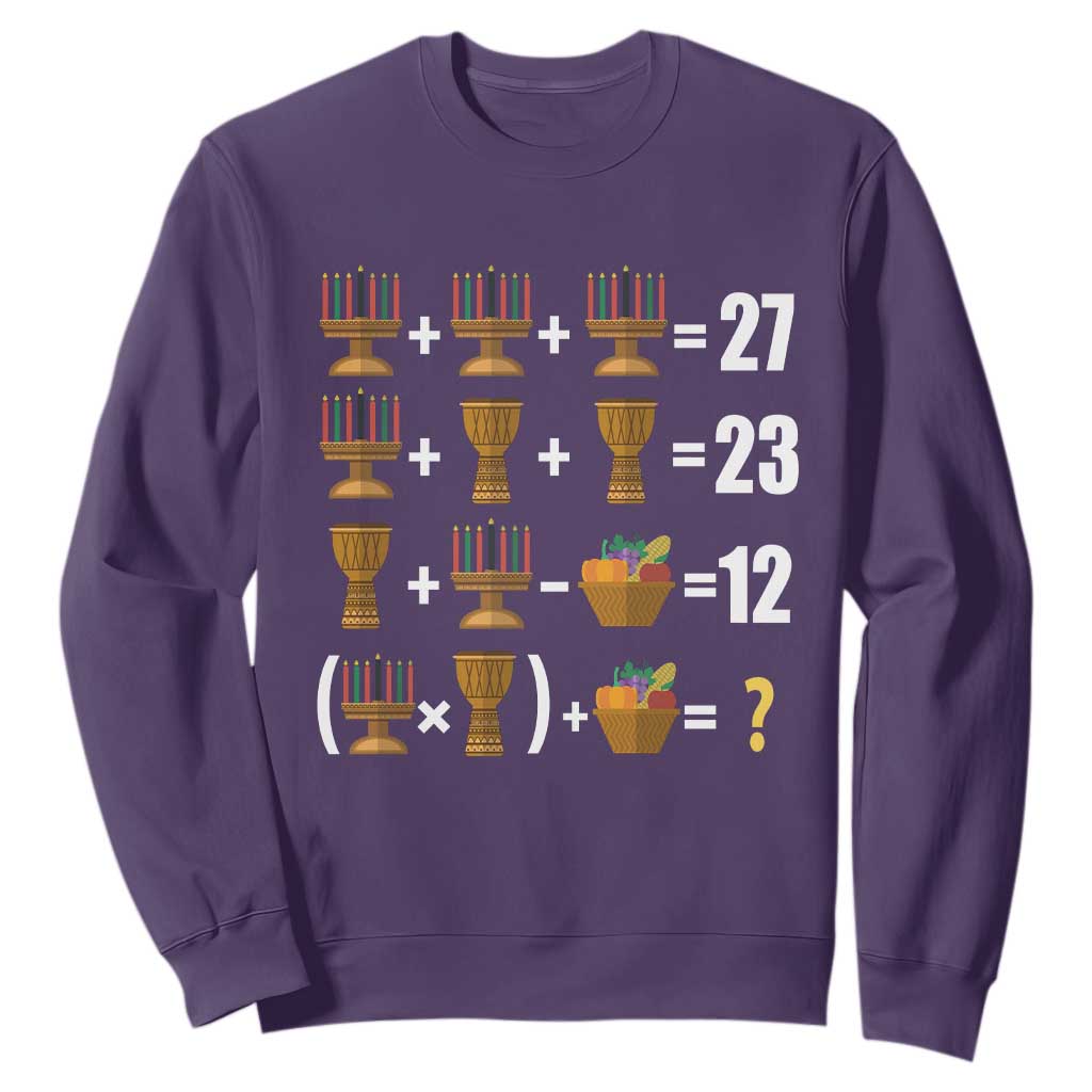 Funny 67 Kwanzaa Math Sweatshirt Six Seven Meme Kinara Candles African American Christmas TS11 Purple Print Your Wear