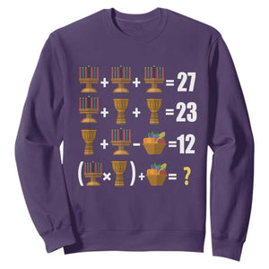 Funny 67 Kwanzaa Math Sweatshirt Six Seven Meme Kinara Candles African American Christmas TS11 Purple Print Your Wear