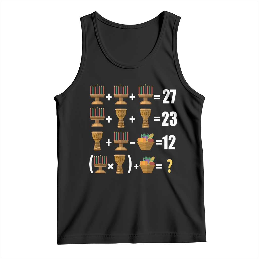 Funny 67 Kwanzaa Math Tank Top Six Seven Meme Kinara Candles African American Christmas TS11 Black Print Your Wear