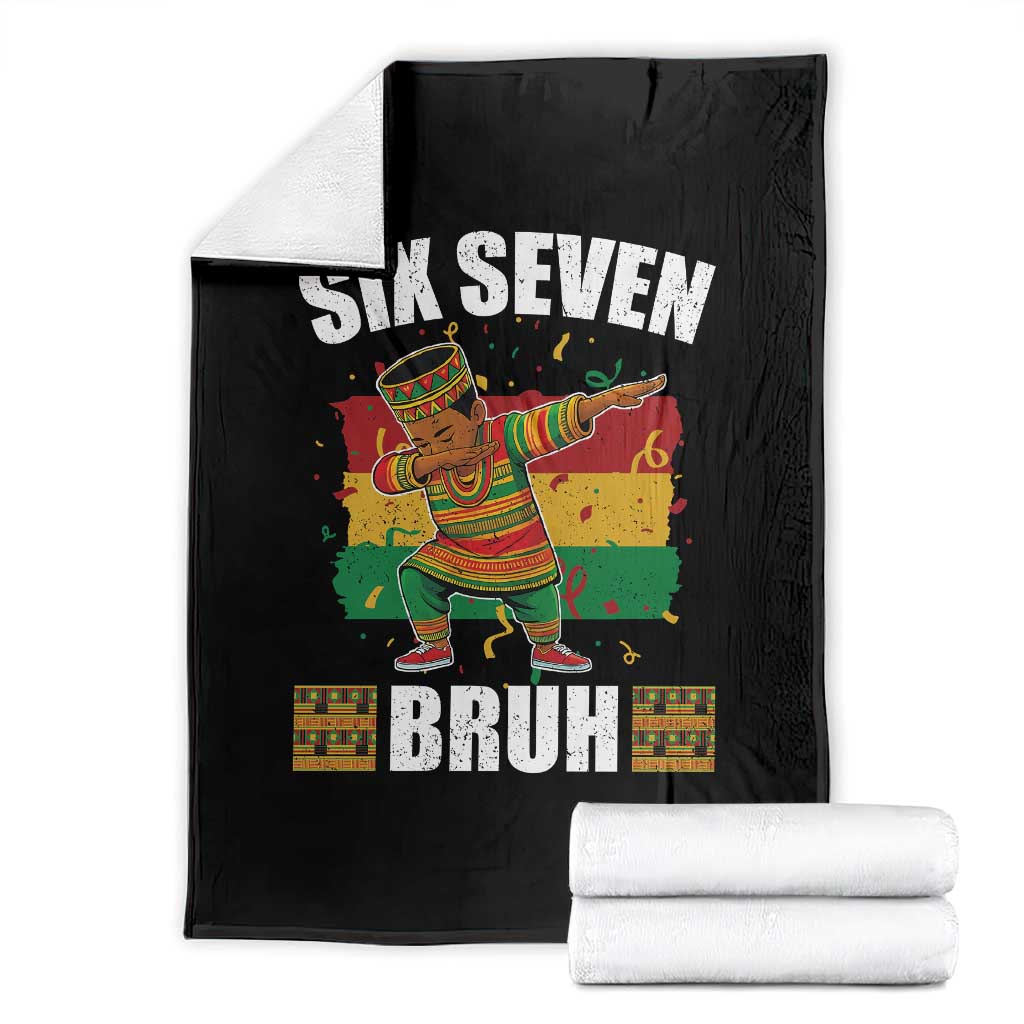 Funny 67 Kwanzaa Throw Blanket Six Seven Bruh Dabbing African Heritage TS11 Black Print Your Wear