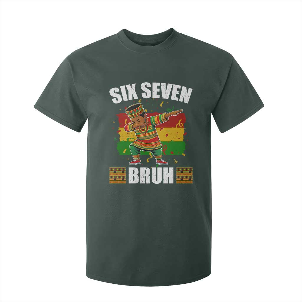 Funny 67 Kwanzaa T Shirt For Kid Six Seven Bruh Dabbing African Heritage TS11 Dark Forest Green Print Your Wear