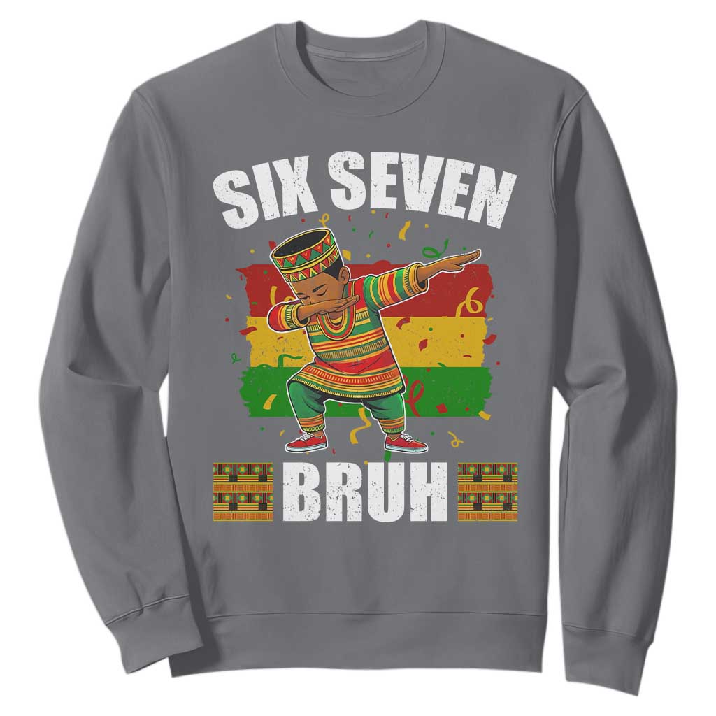 Funny 67 Kwanzaa Sweatshirt Six Seven Bruh Dabbing African Heritage TS11 Charcoal Print Your Wear