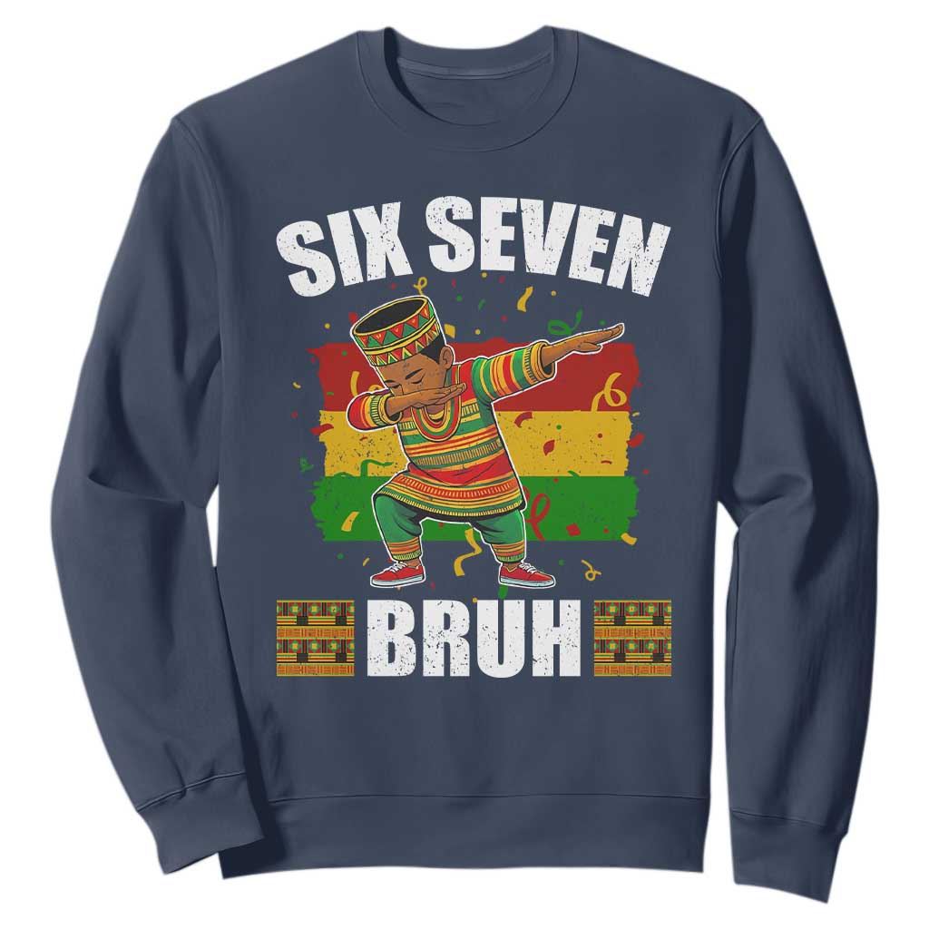 Funny 67 Kwanzaa Sweatshirt Six Seven Bruh Dabbing African Heritage TS11 Navy Print Your Wear