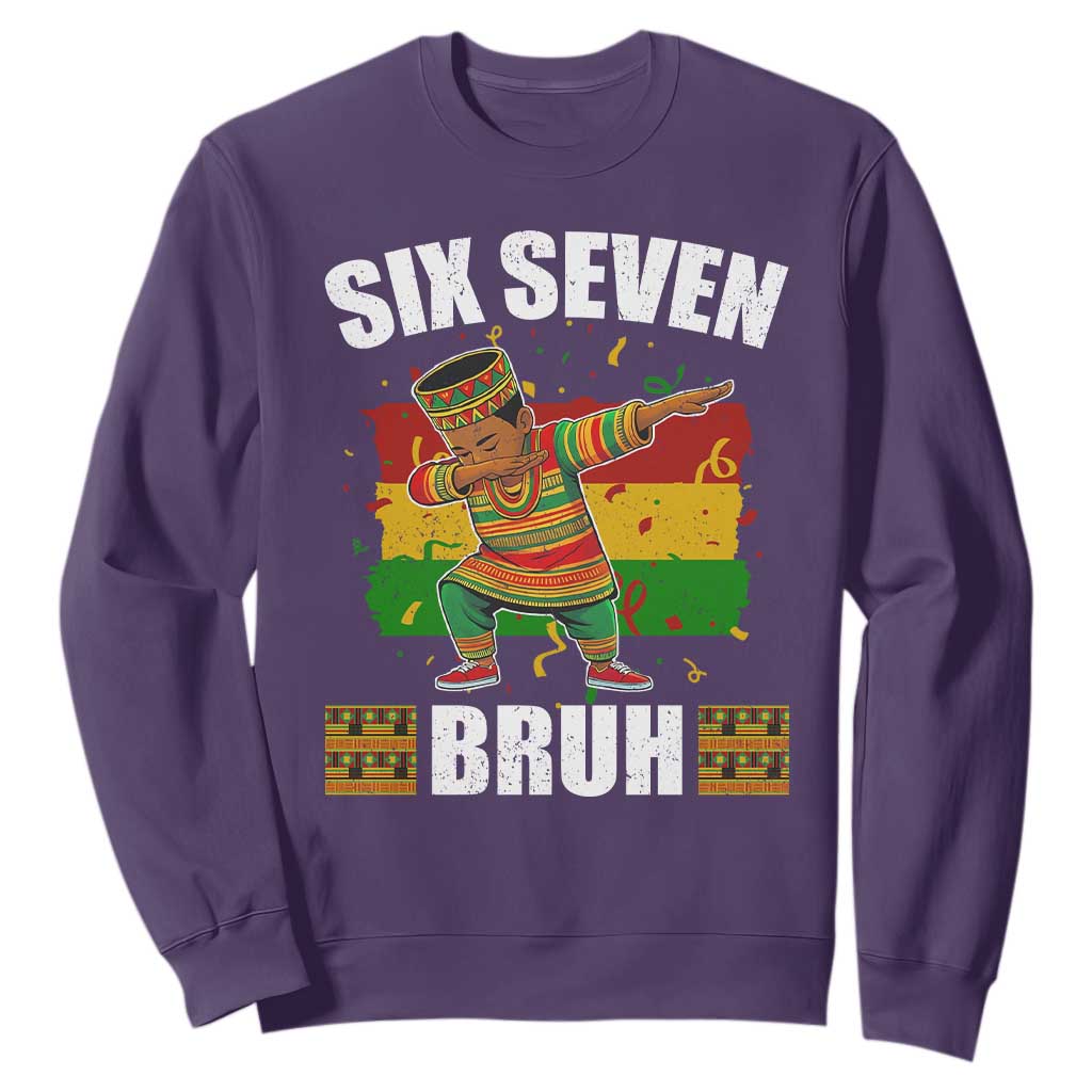 Funny 67 Kwanzaa Sweatshirt Six Seven Bruh Dabbing African Heritage TS11 Purple Print Your Wear
