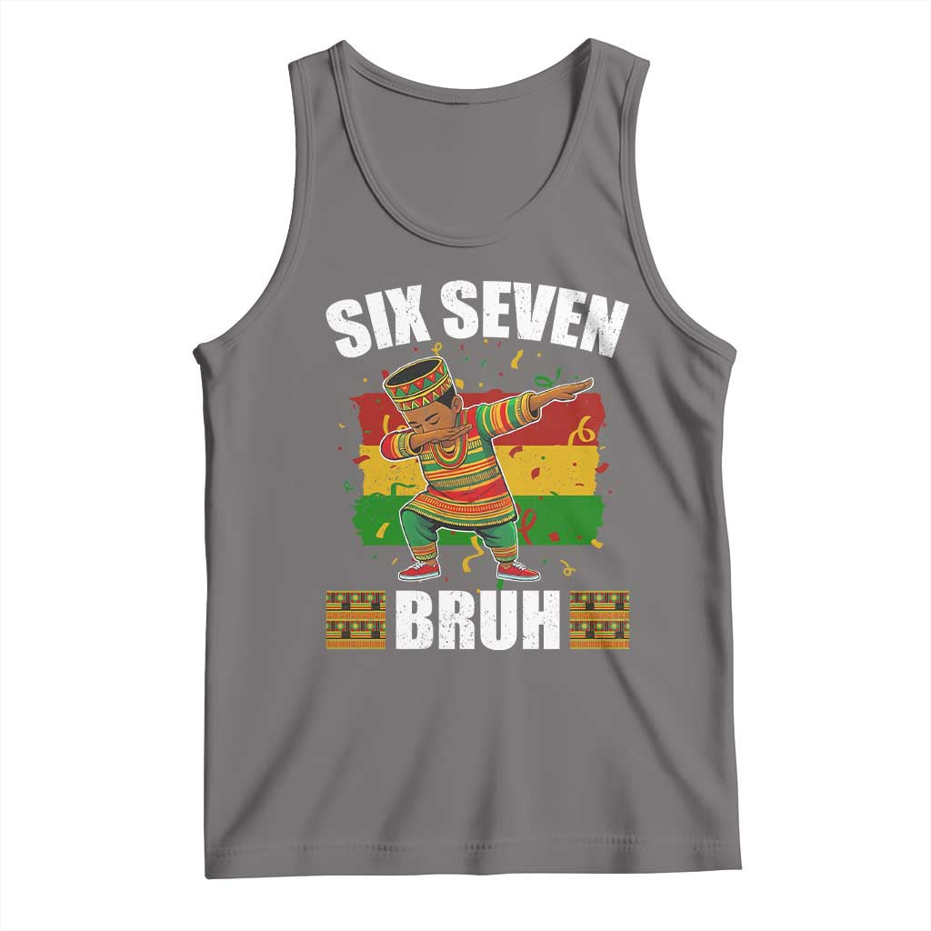 Funny 67 Kwanzaa Tank Top Six Seven Bruh Dabbing African Heritage TS11 Deep Heather Print Your Wear