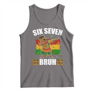 Funny 67 Kwanzaa Tank Top Six Seven Bruh Dabbing African Heritage TS11 Deep Heather Print Your Wear