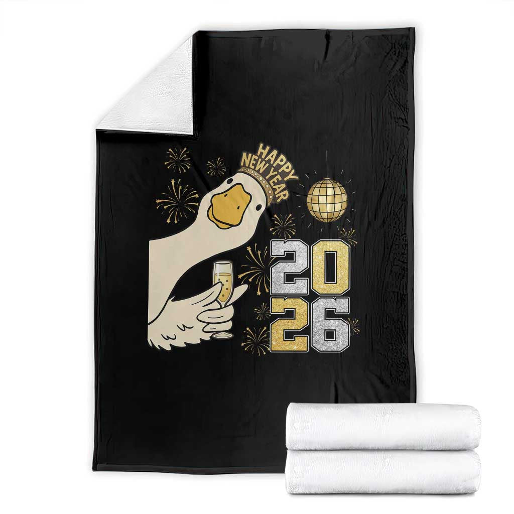 Funny New Years Eve Silly Goose 2026 Throw Blanket New Year Party TS11 Black Print Your Wear