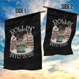 Funny Raccoon Rollin Into 2026 Garden Flag New Year Dumpster Fire Firework TS11 Print Your Wear