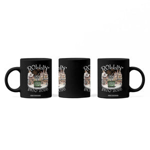 Funny Raccoon Rollin Into 2026 Coffee Mug New Year Dumpster Fire Firework TS11 Print Your Wear