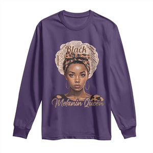 Melanin Queen Long Sleeve Shirt Proud African American Black Pride TS11 Purple Print Your Wear