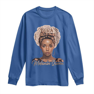 Melanin Queen Long Sleeve Shirt Proud African American Black Pride TS11 Royal Blue Print Your Wear