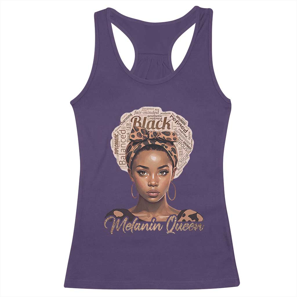 Melanin Queen Racerback Tank Top Proud African American Black Pride TS11 Purple Print Your Wear