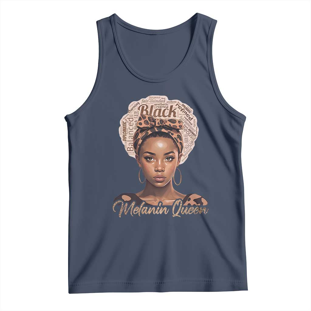Melanin Queen Tank Top Proud African American Black Pride TS11 Navy Print Your Wear
