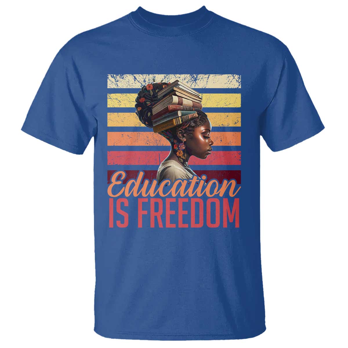 Education Is Freedom T Shirt Retro Black History Month Teacher TS11 Royal Blue Print Your Wear
