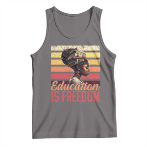 Education Is Freedom Tank Top Retro Black History Month Teacher TS11 Deep Heather Print Your Wear