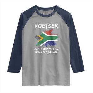 Funny Voetsek Is Afrikaans For Have A Nice Day Raglan Shirt Vintage Saffa Flag TS11 Sport Gray Navy Print Your Wear