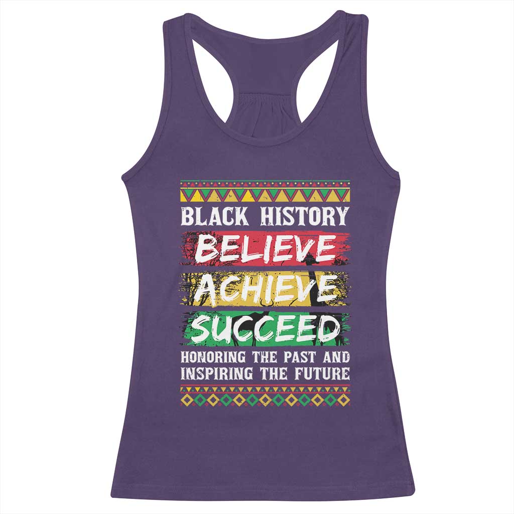 Black History Believe Achieve Succeed Racerback Tank Top African American History TS11 Purple Print Your Wear