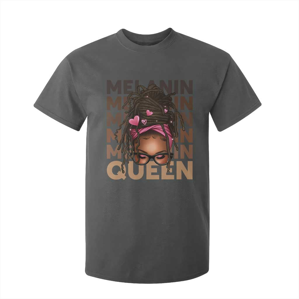 African American Pride T Shirt For Kid Melanin Queen Afro Messy Bun TS11 Dark Heather Print Your Wear