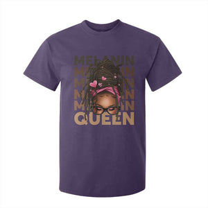 African American Pride T Shirt For Kid Melanin Queen Afro Messy Bun TS11 Purple Print Your Wear